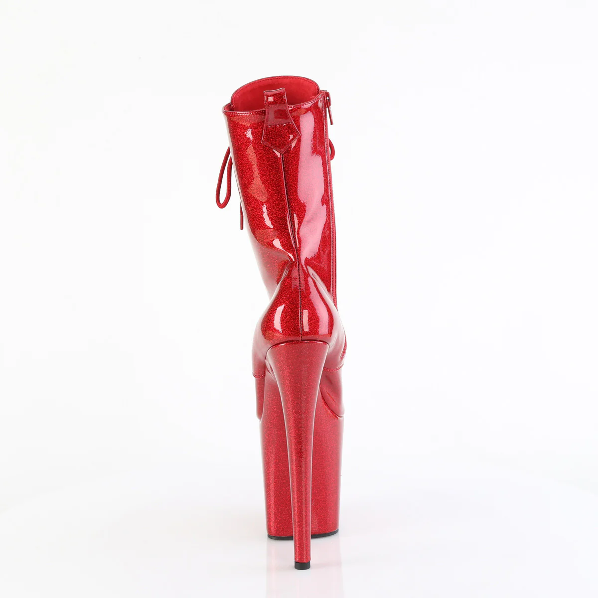 Red Glitter 8 Inch Pole Dance Ankle Boots - Pleaser FLAMINGO-1040GP - Image 4
