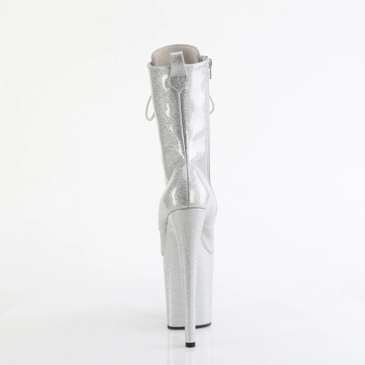 Silver Glitter 8 Inch Platform Ankle Boots -  Pleaser FLAMINGO-1040GP - Image 4