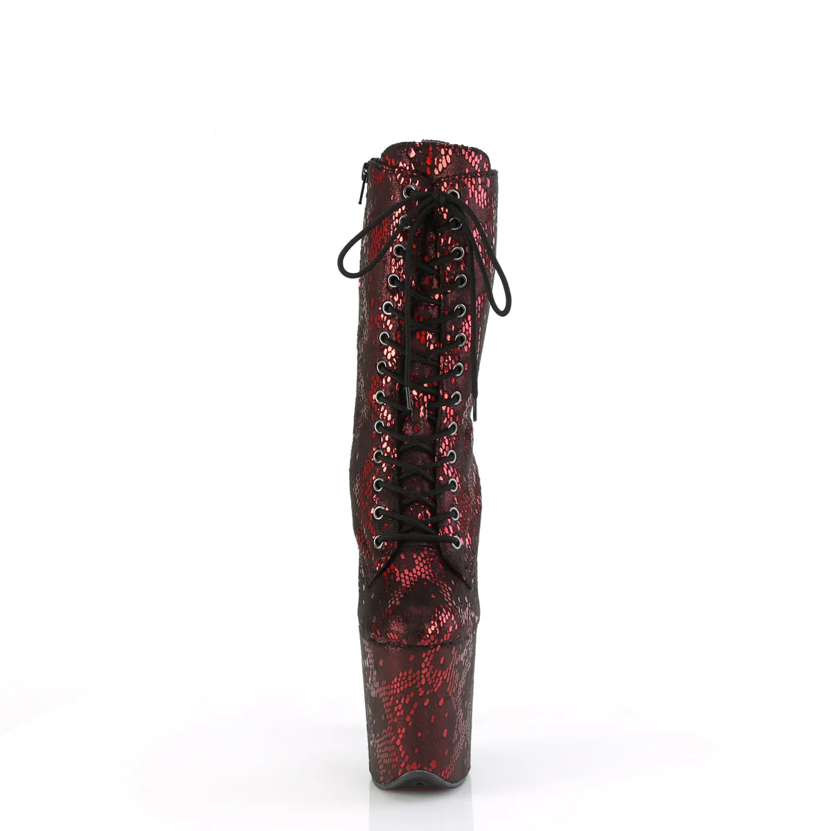 Red 8 Inch Exotic Dancing Ankle Boots - Pleaser FLAMINGO-1040SPF - Image 2