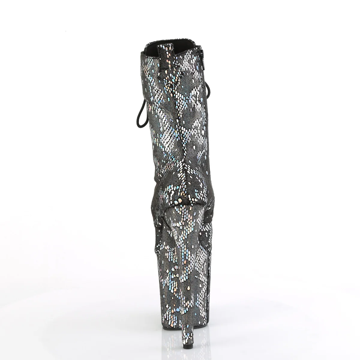 Silver 8 Inch Pole Dance Ankle Boots -  Pleaser FLAMINGO-1040SPF - Image 4
