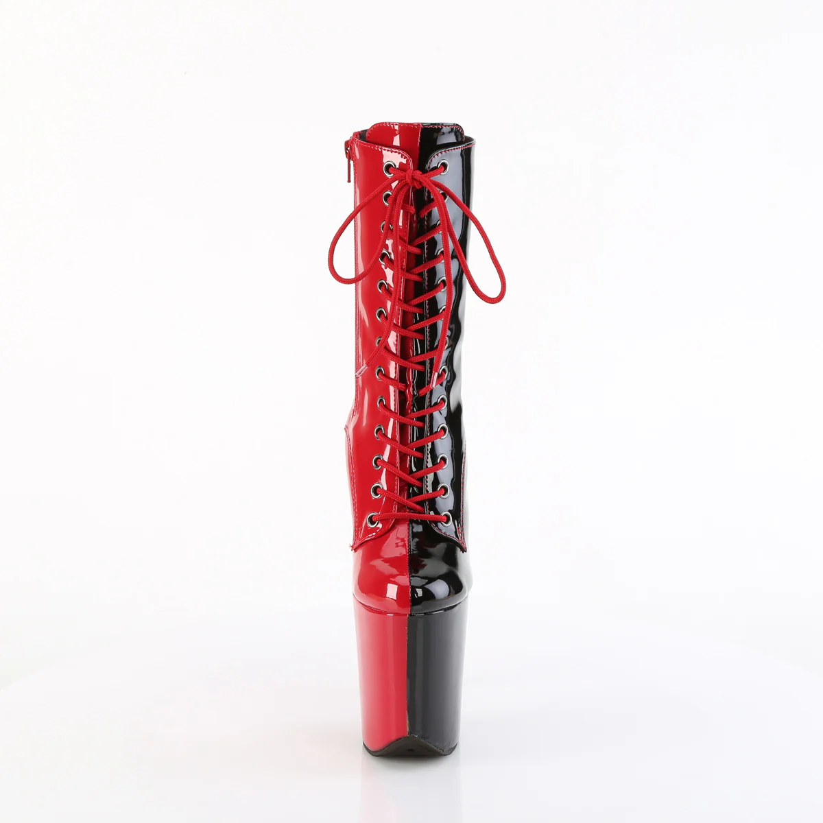Red 8 Inch Pole Heels Ankle Boots -  Pleaser FLAMINGO-1040TT - Image 2