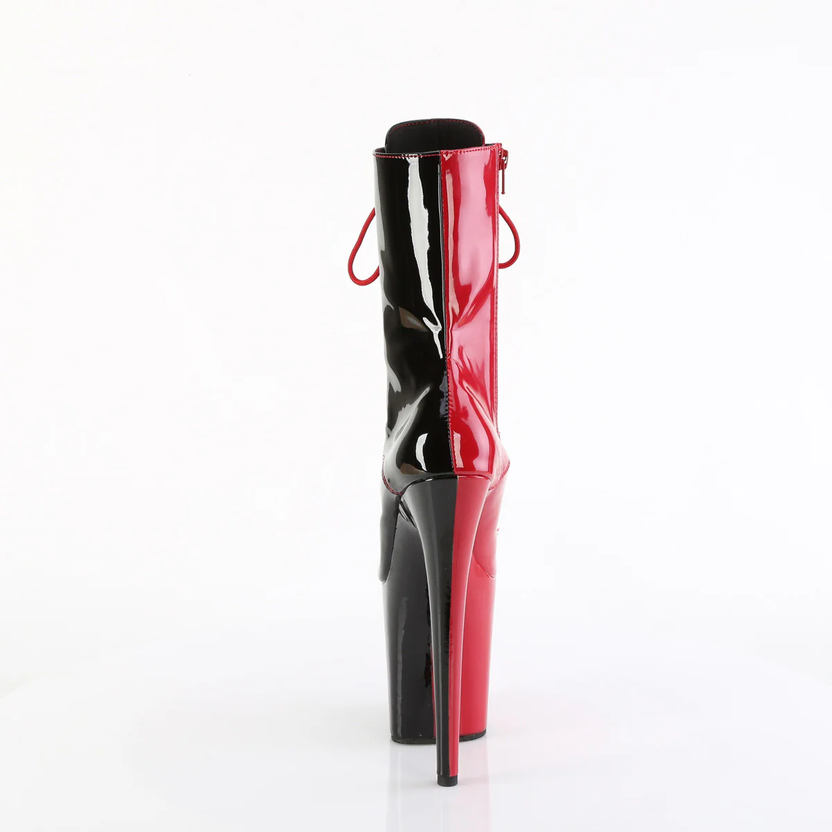 Red 8 Inch Pole Heels Ankle Boots -  Pleaser FLAMINGO-1040TT - Image 4
