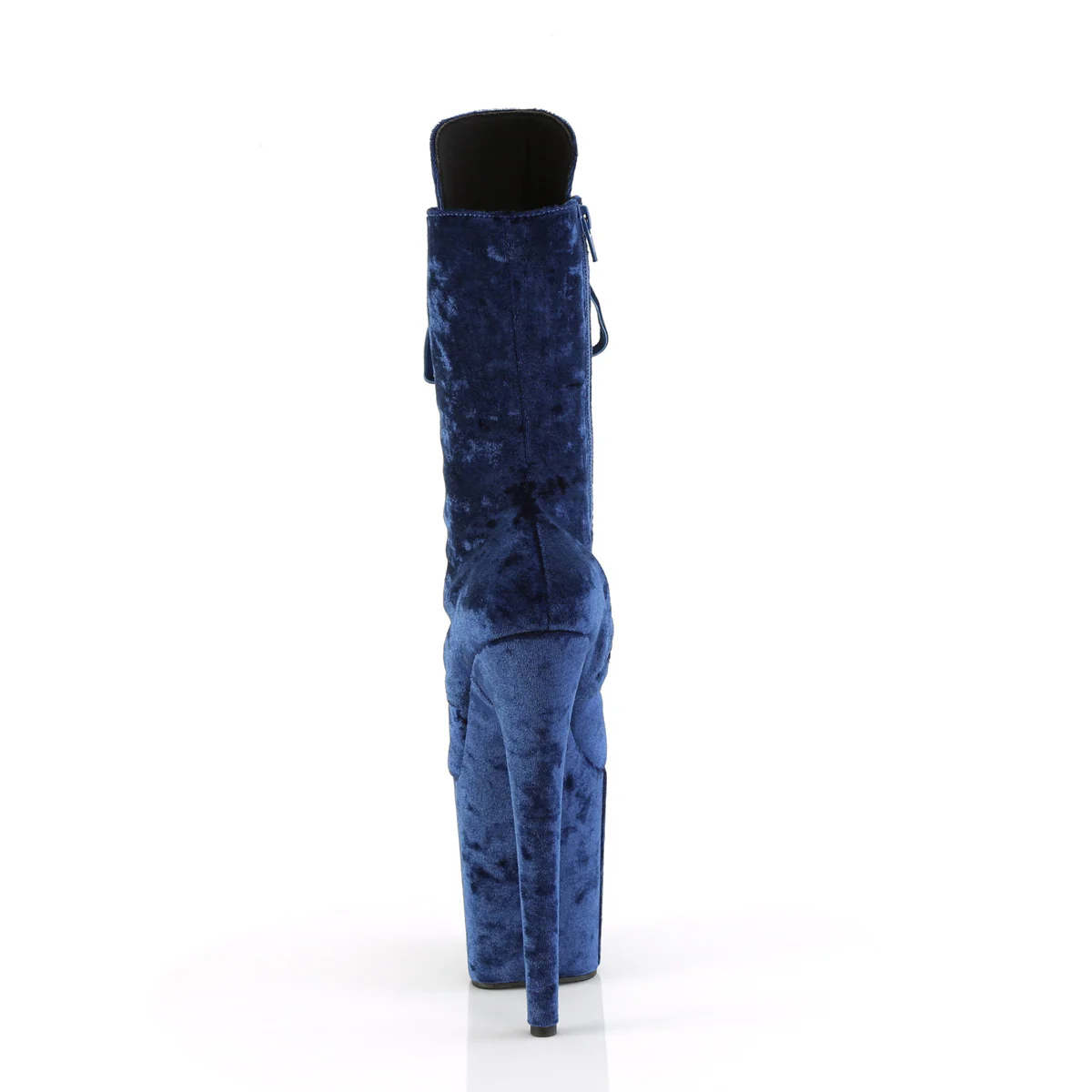 Navy Blue 8 Inch Pole Dance Ankle Boots - Pleaser FLAMINGO-1045VEL - Image 4