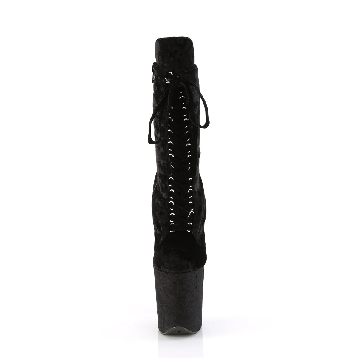 Black 8 Inch Platform Ankle Boots - Pleaser FLAMINGO-1045VEL - Image 2