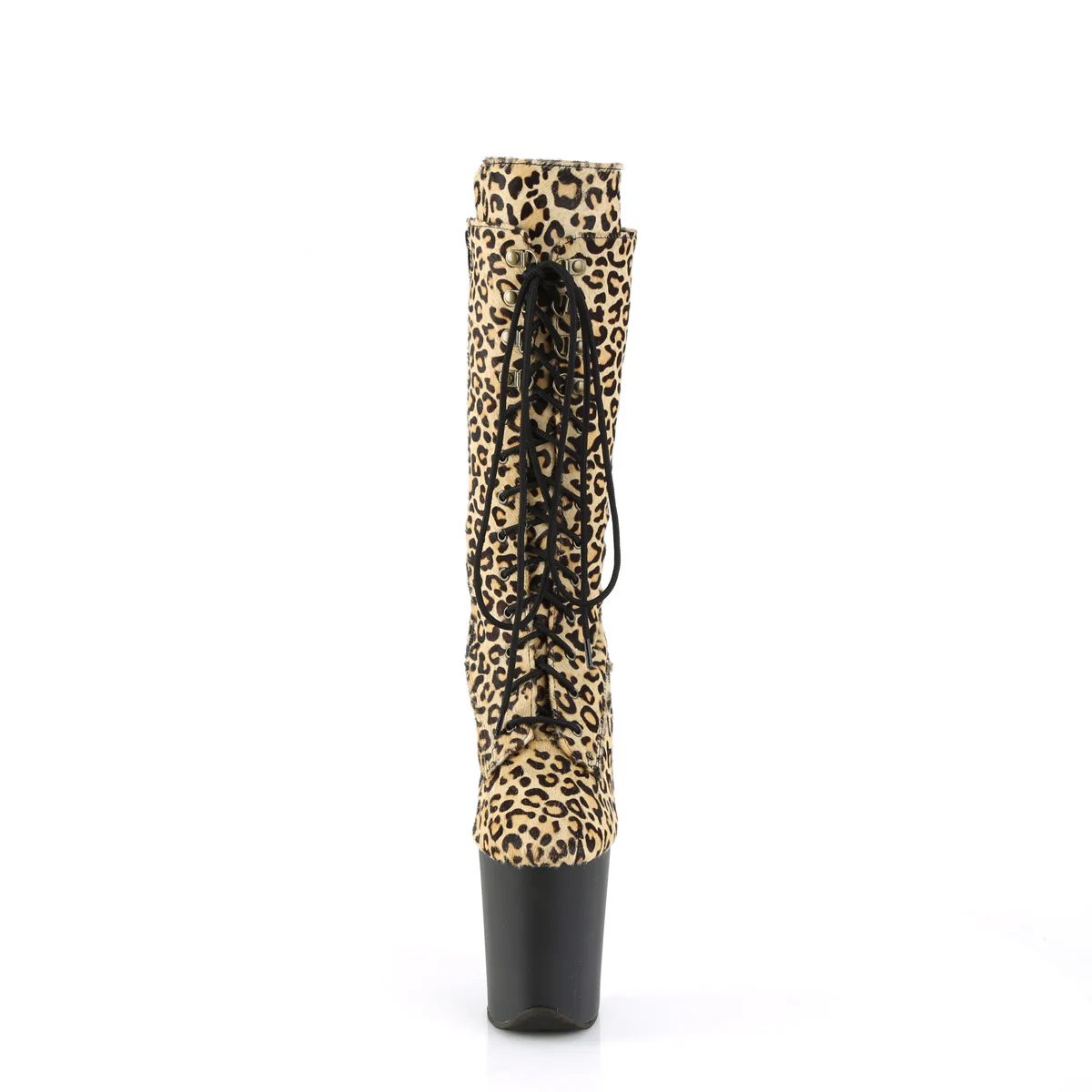 Leopard Print 8 Inch Pole Dance Ankle Boots -  Pleaser FLAMINGO-1050LP - Image 2