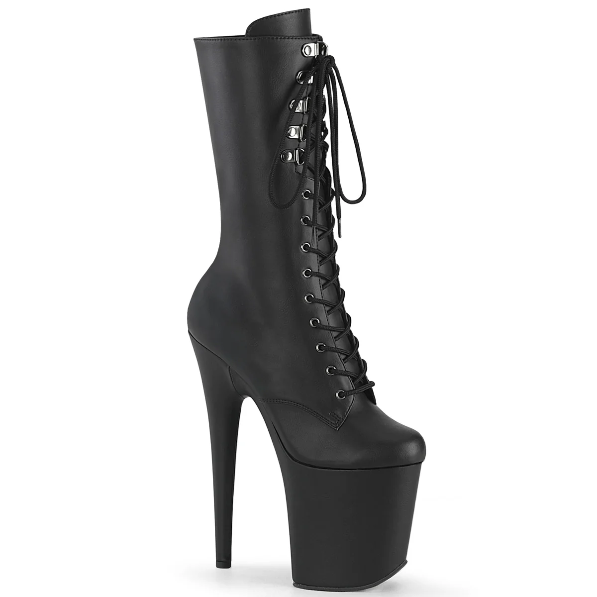 Black 8 Inch Pole Dance Ankle Boots - Pleaser FLAMINGO-1054