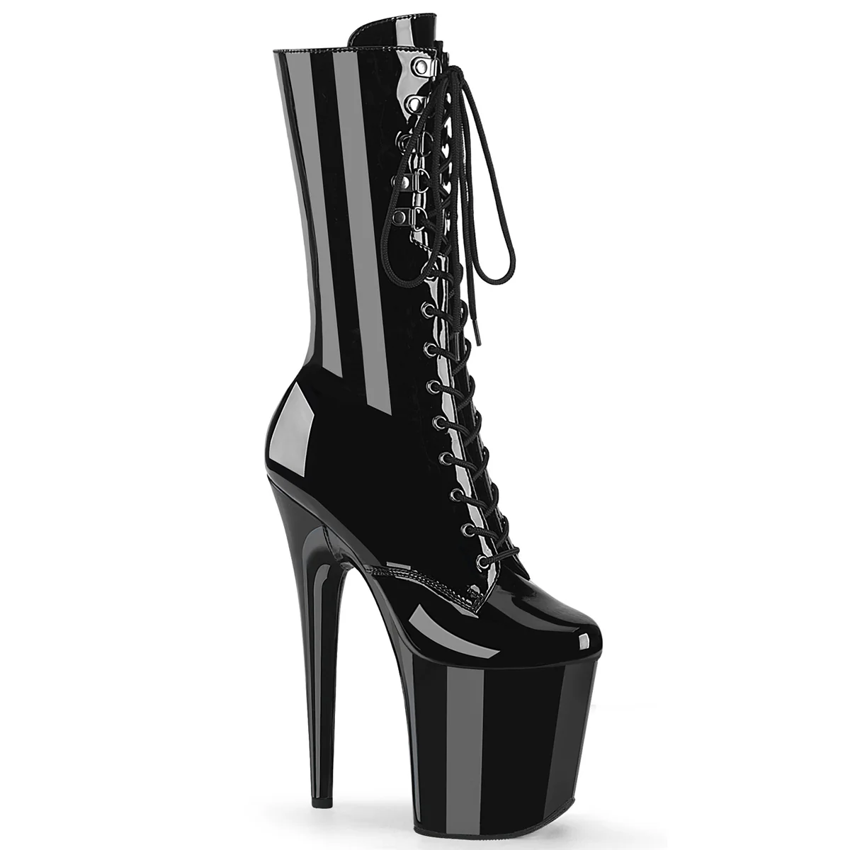 Black 8 Inch Dancer Platform Ankle Boots - Pleaser FLAMINGO-1054