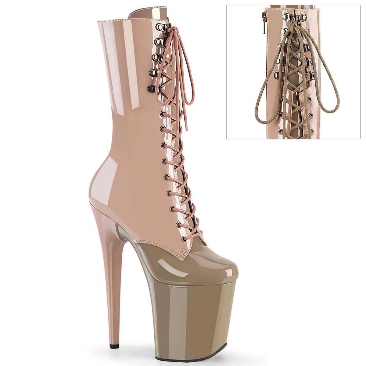 Dusty Pink 8 Inch Strippers Ankle Boots - Pleaser FLAMINGO-1054DC