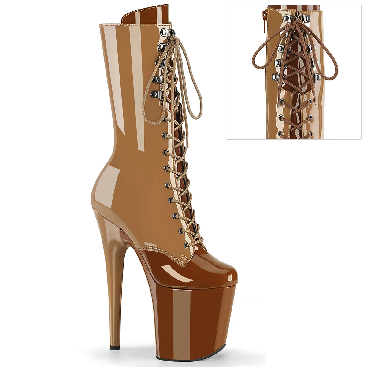 Toffee 8 Inch Pole Dance Ankle Boots -  Pleaser FLAMINGO-1054DC