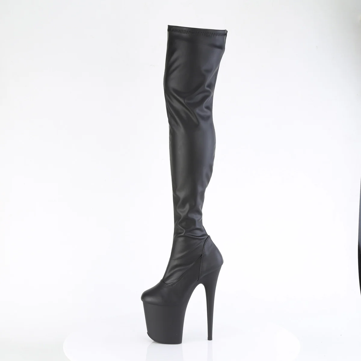 Black 8 Inch Exotic Dancer Thigh High boots - Pleaser FLAMINGO-3000 - Image 3
