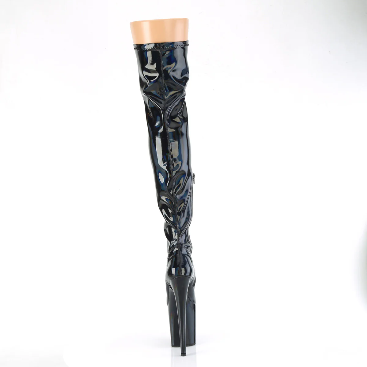 Black Holo 8 Inch Exotic Dance Thigh High boots - Pleaser FLAMINGO-3000HWR - Image 4