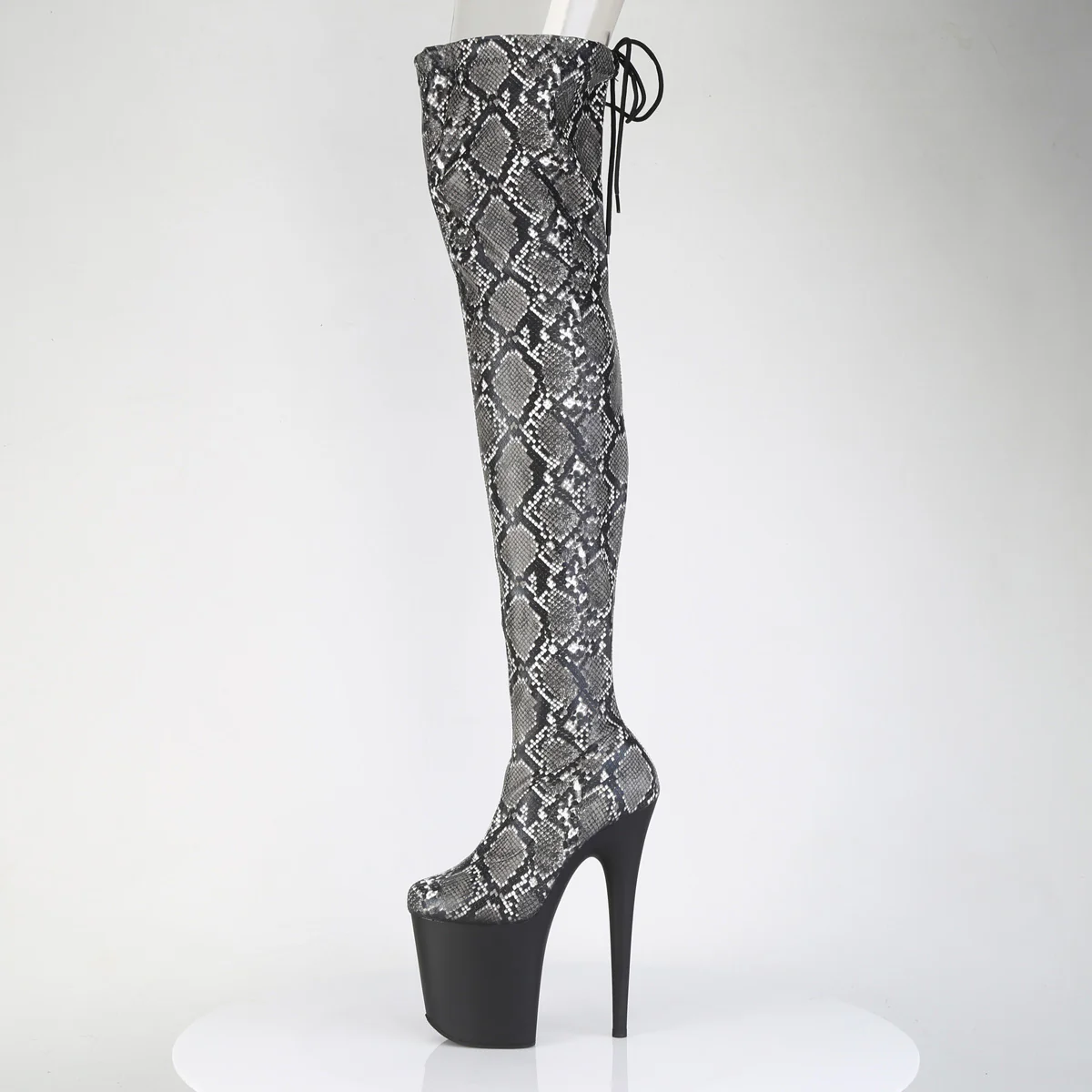 Snake Print 8 Inch Dancer Platform Thigh High boots - Pleaser FLAMINGO-3008SP-BT - Image 3