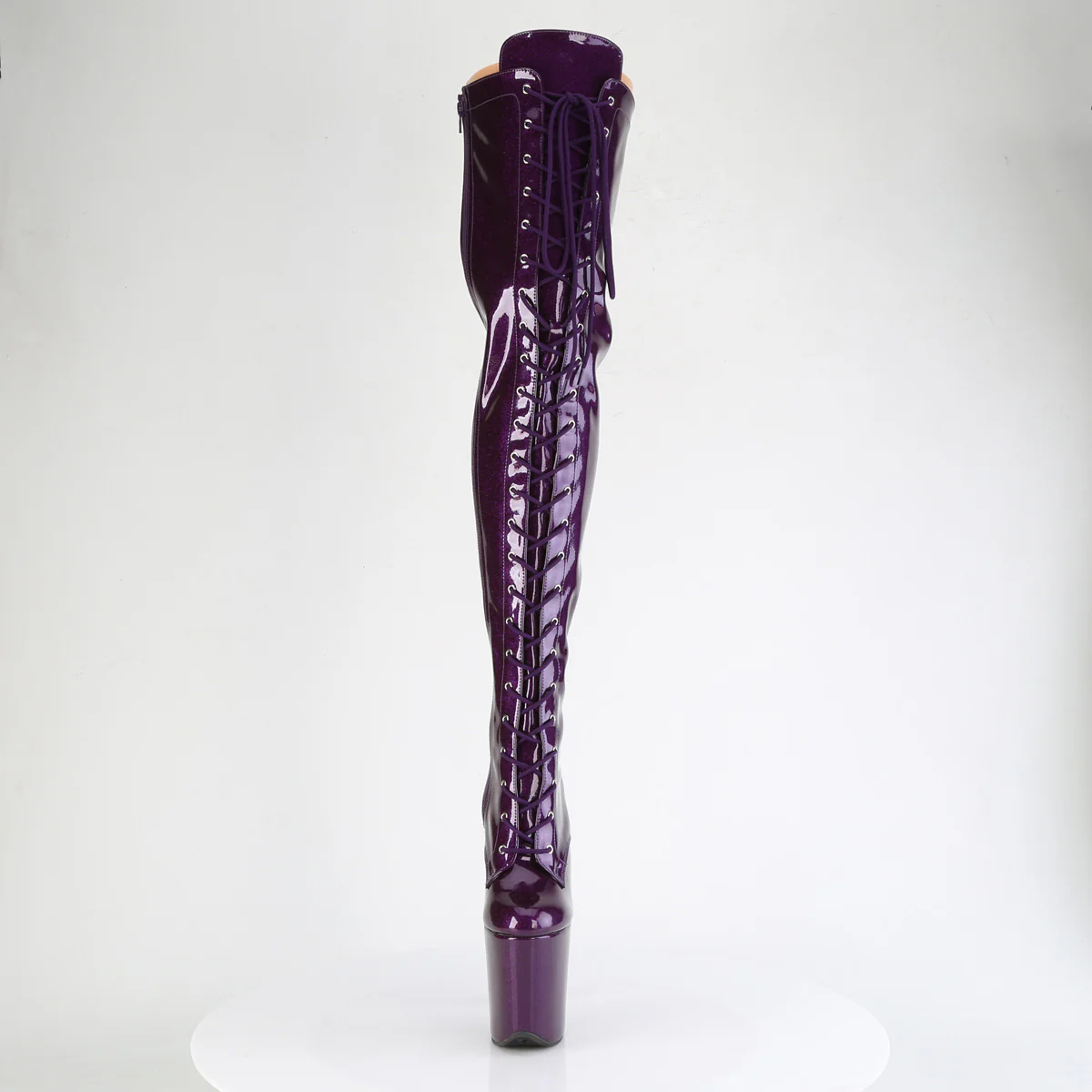 Purple Glitter 8 Inch Strippers Thigh High boots - Pleaser FLAMINGO-3020GP - Image 2