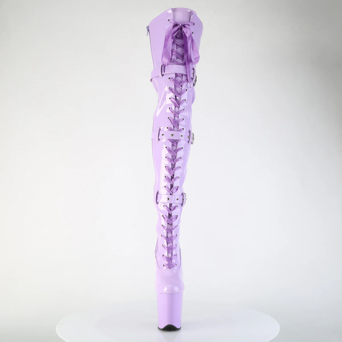 Lavender 8 Inch Dancer Platform Thigh Length Boots -  Pleaser FLAMINGO-3028 - Image 2