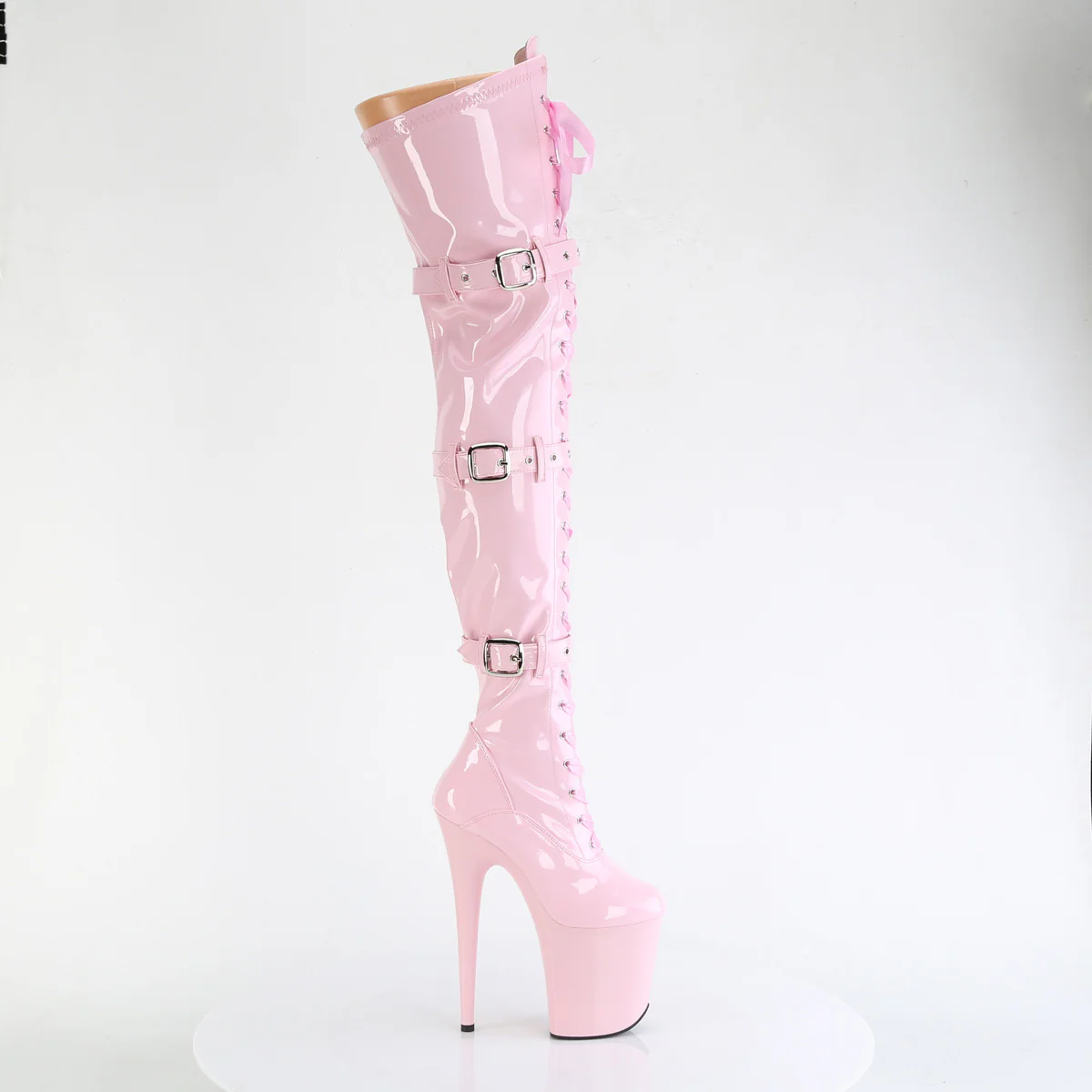 Baby Pink 8 Inch Pole Dance Thigh High boots -  Pleaser FLAMINGO-3028 - Image 5