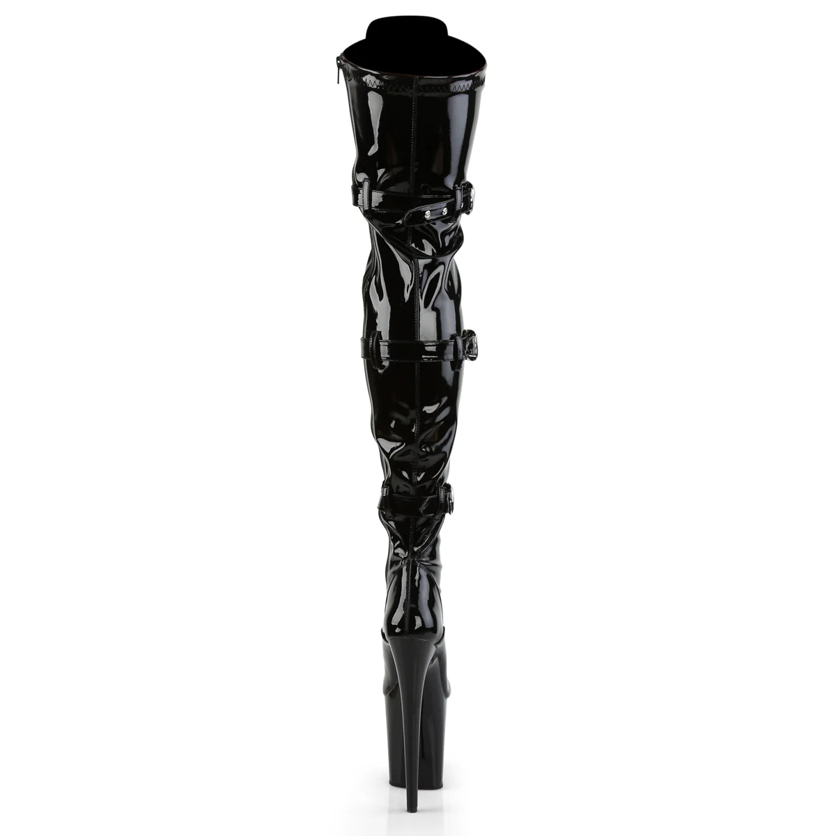 Black Patent 8 Inch Exotic Dancer Thigh High boots - Pleaser FLAMINGO-3028 - Image 4