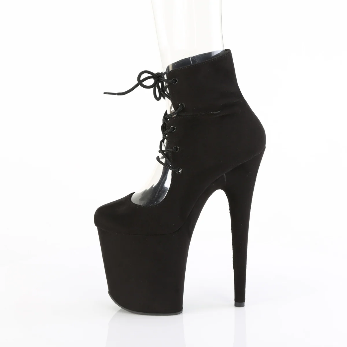 Black 8 Inch Pole Heels Platform Shoes - Pleaser FLAMINGO-800-22 - Image 3
