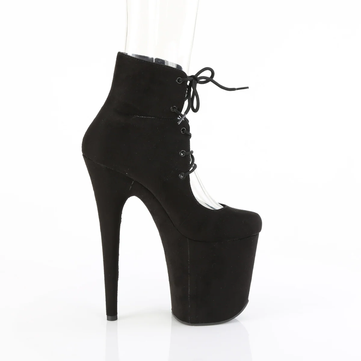 Black 8 Inch Pole Heels Platform Shoes - Pleaser FLAMINGO-800-22 - Image 5