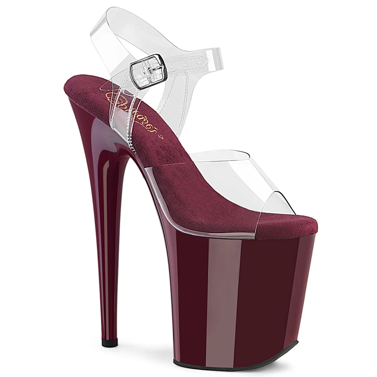 Burgundy 8 Inch Pole Dance Platform Shoes -  Pleaser FLAMINGO-808