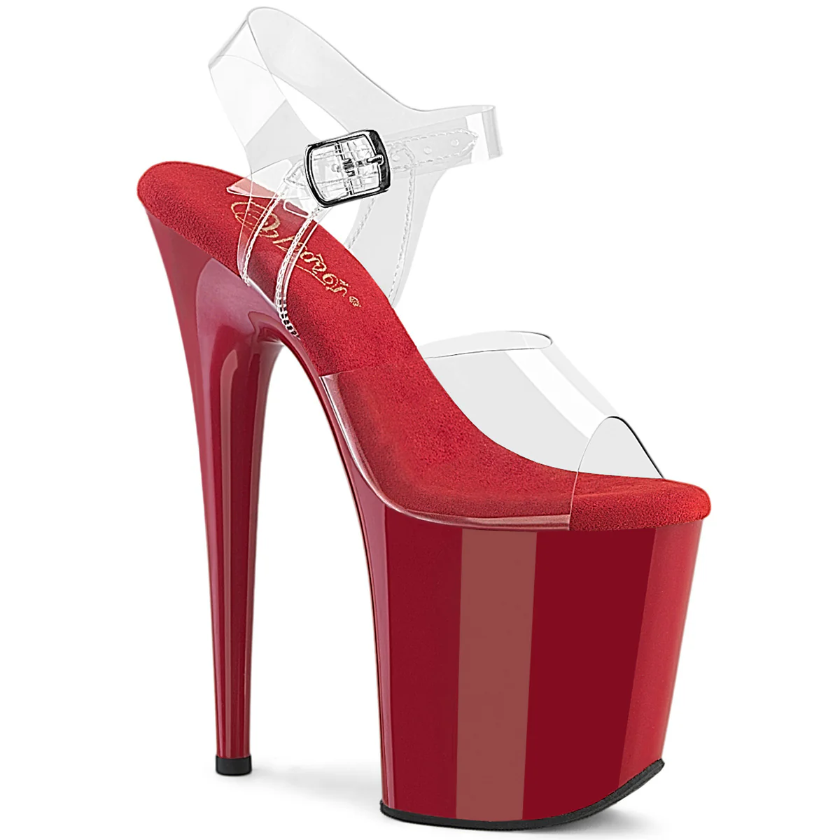 Red 8 Inch Pole Dancing Platform Shoes -  Pleaser FLAMINGO-808