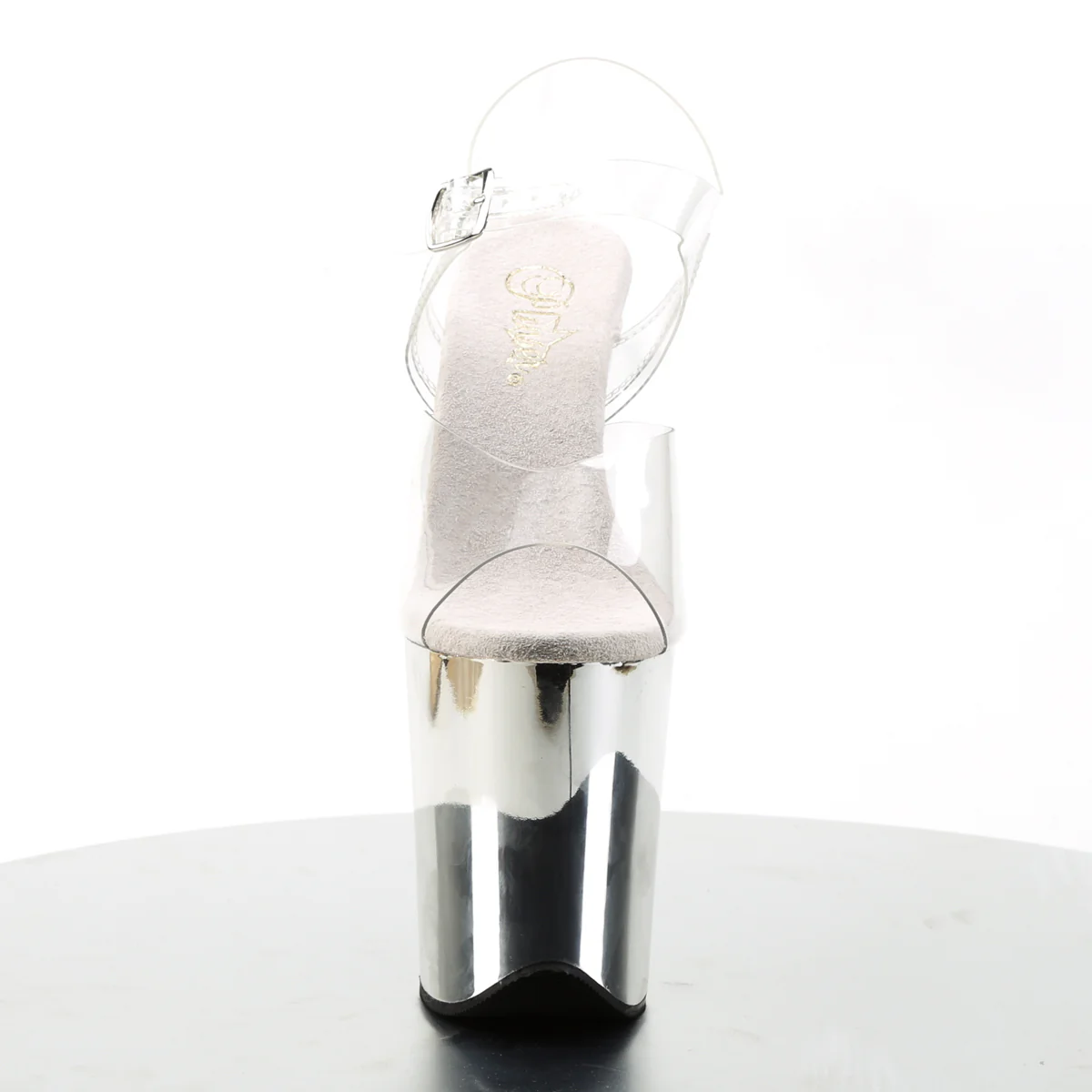 Silver Chrome 8 Inch Exotic Dancer Platform Shoes - Pleaser FLAMINGO-808 - Image 2
