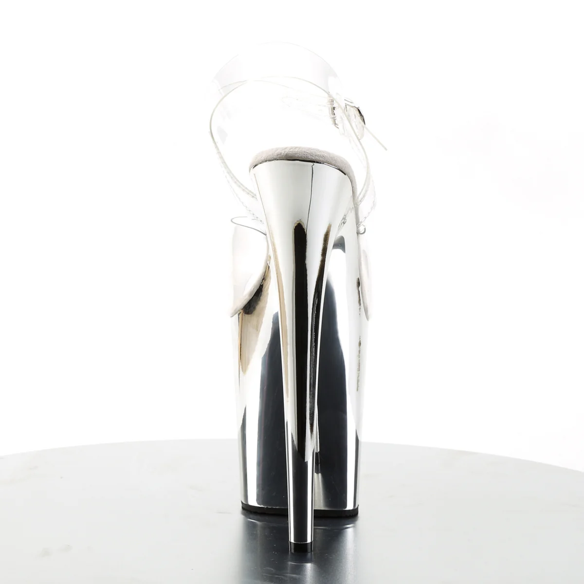 Silver Chrome 8 Inch Exotic Dancer Platform Shoes - Pleaser FLAMINGO-808 - Image 4