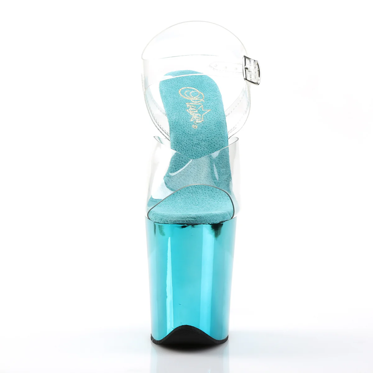 Turquoise  Chrome 8 Inch Pole Heels Platform Shoes -  Pleaser FLAMINGO-808 - Image 2