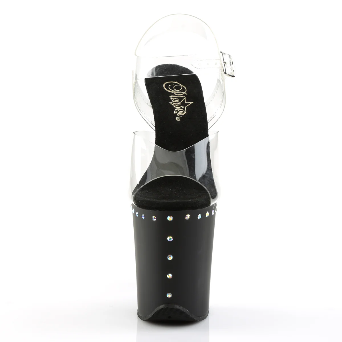 Clear Black 8 Inch Exotic Dancer Platform Shoes - Pleaser FLAMINGO-808ABLS - Image 2
