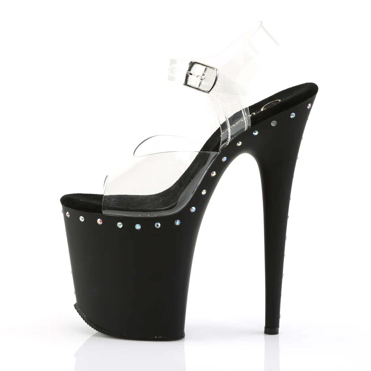 Clear Black 8 Inch Exotic Dancer Platform Shoes - Pleaser FLAMINGO-808ABLS - Image 3