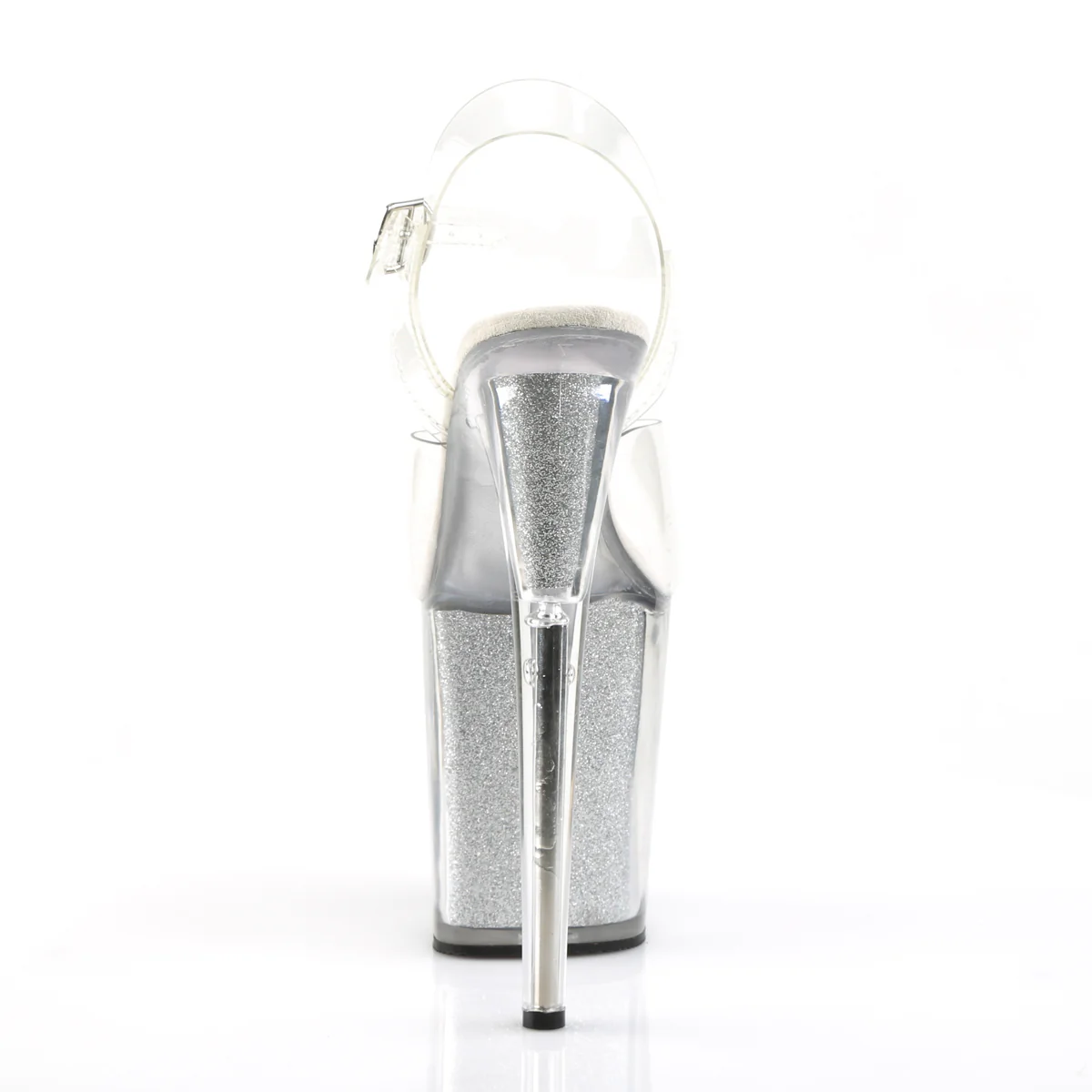 Silver Glitter 8 Inch Pole Dance Platform Shoes - Pleaser FLAMINGO-808G - Image 4