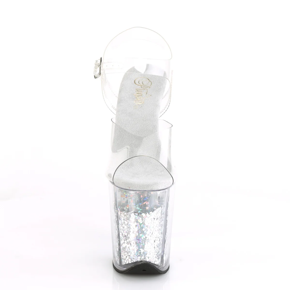 Silver Glitter 8 Inch Strippers Platform Shoes - Pleaser FLAMINGO-808GF - Image 2