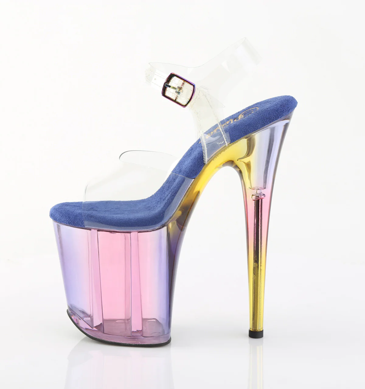 Blue Multi Tinted 8 Inch Exotic Dancer Platform Shoes -  Pleaser FLAMINGO-808HT - Image 3