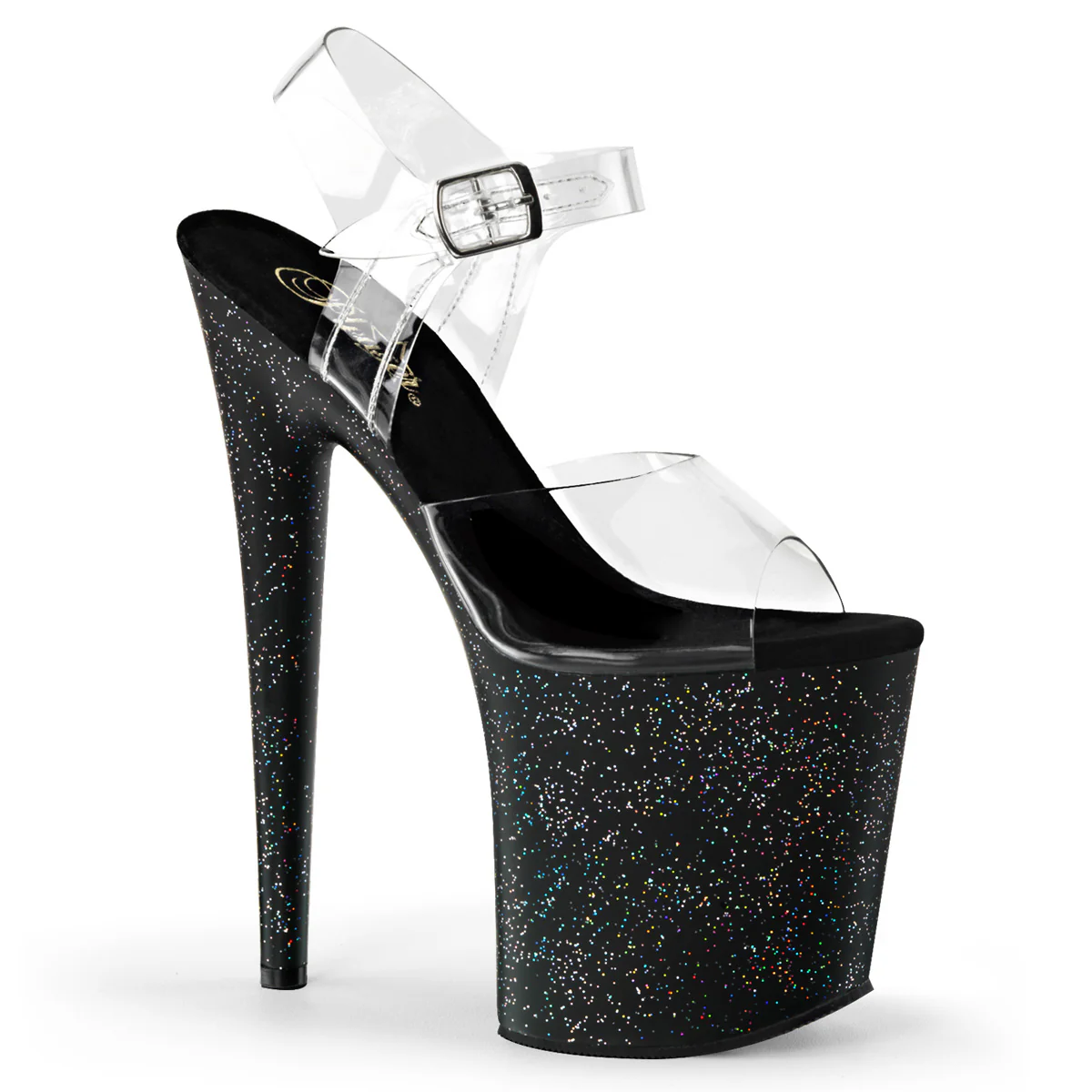 Clear Black 8 Inch Pole Dance Platform Shoes - Pleaser FLAMINGO-808MG - Image 6