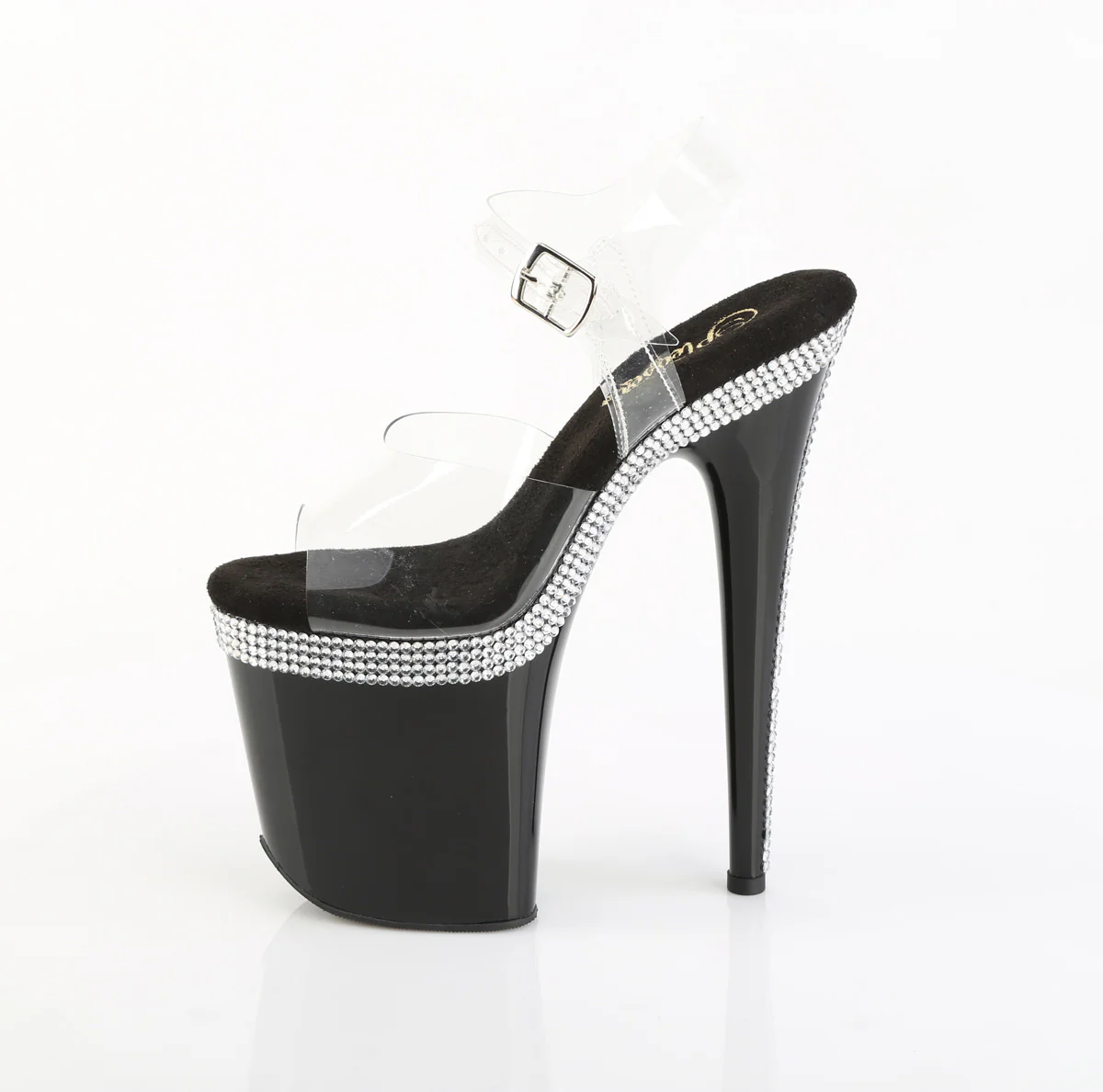 Clear Black 8 Inch Exotic Dance Platform Shoes - Pleaser FLAMINGO-808MLS - Image 3
