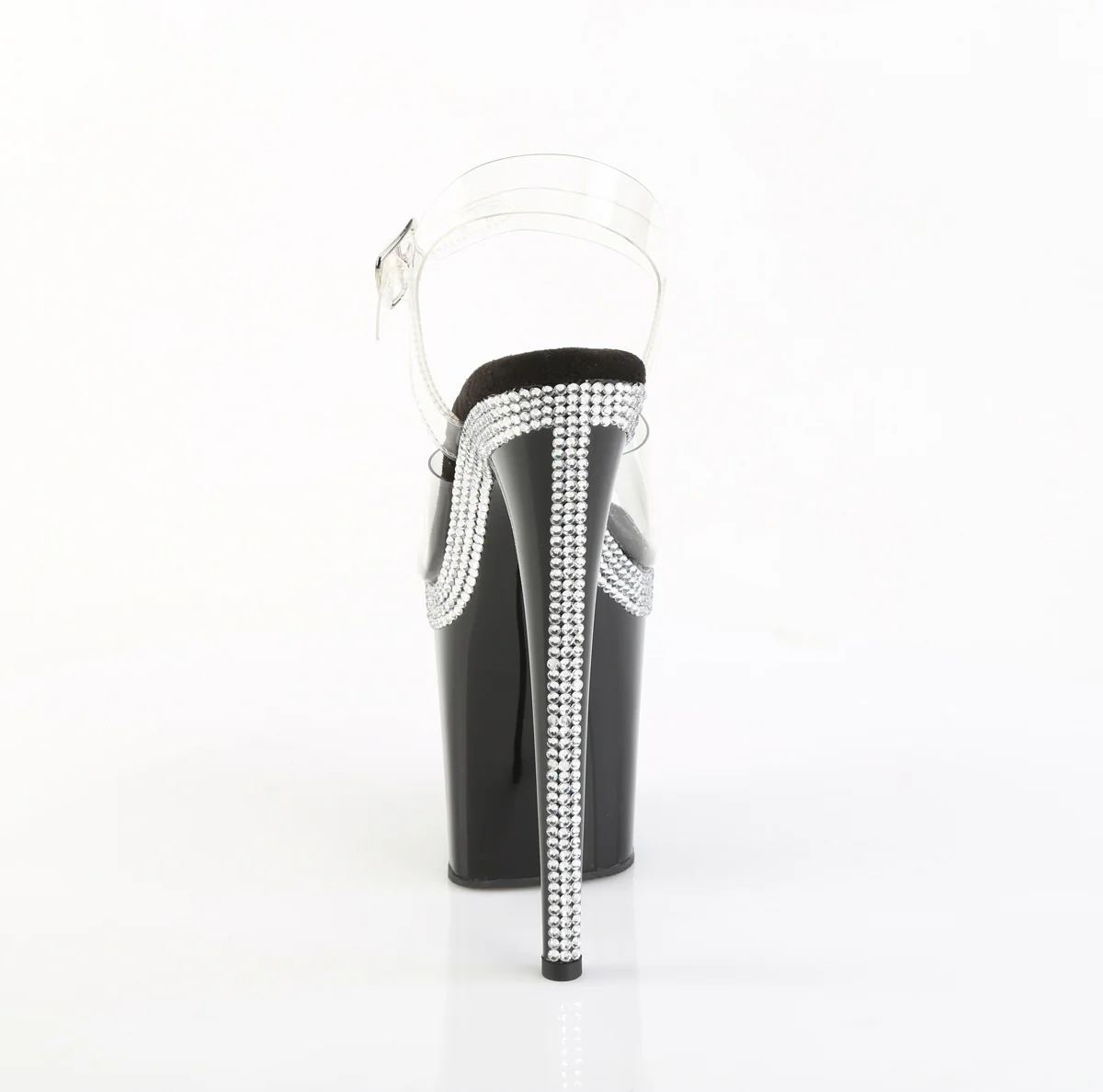 Clear Black 8 Inch Exotic Dance Platform Shoes - Pleaser FLAMINGO-808MLS - Image 4