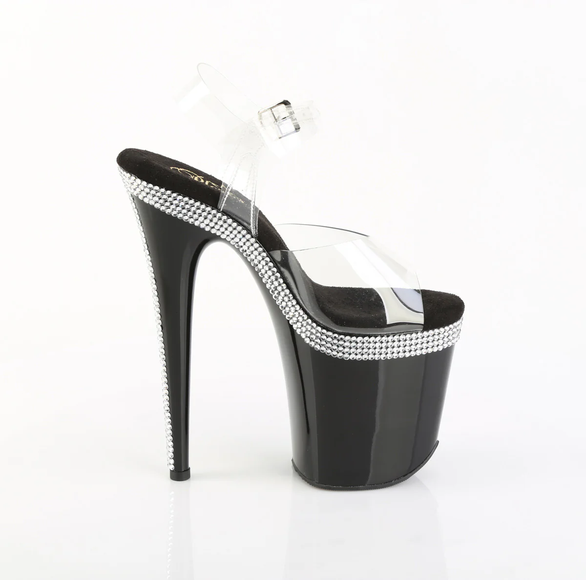 Clear Black 8 Inch Exotic Dance Platform Shoes - Pleaser FLAMINGO-808MLS - Image 5