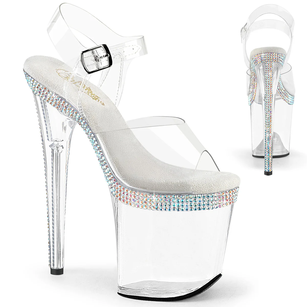 Clear 8 Inch Strippers Platform Shoes - Pleaser FLAMINGO-808MLS