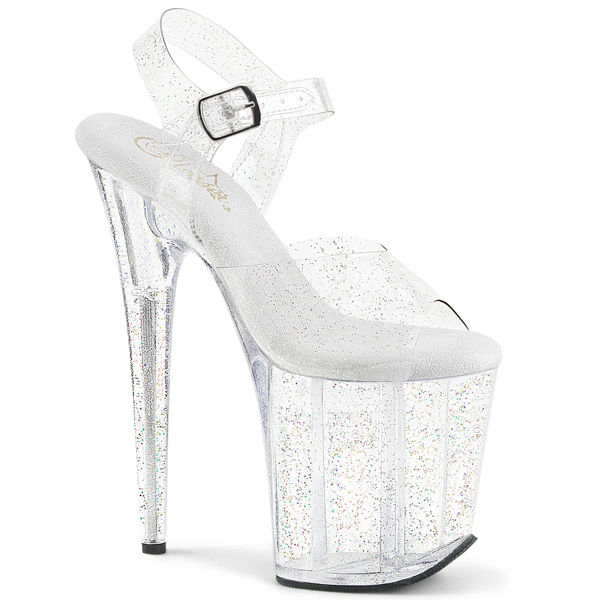 Clear 8 Inch Pole Dance Platform Shoes - Pleaser FLAMINGO-808MMG