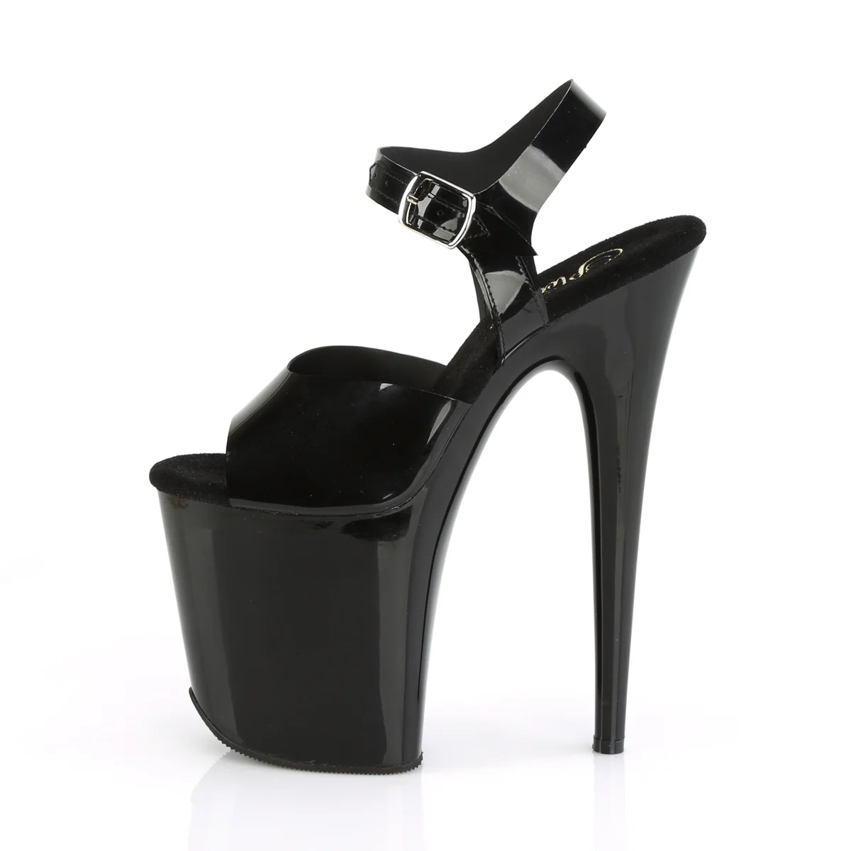 Black 8 Inch Pole Dance Platform Shoes - Pleaser FLAMINGO-808N - Image 3