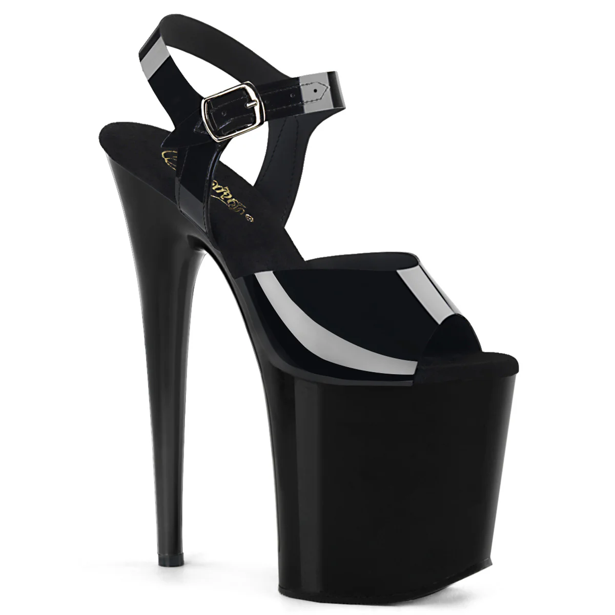Black 8 Inch Pole Dance Platform Shoes - Pleaser FLAMINGO-808N - Image 6