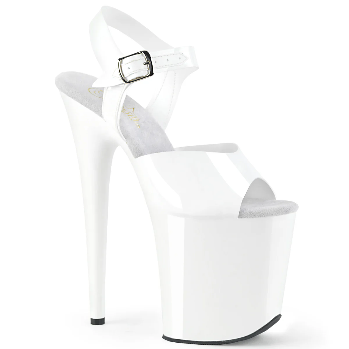 White 8 Inch Platform Sexy Pole Heels - Pleaser FLAMINGO-808N - Image 6