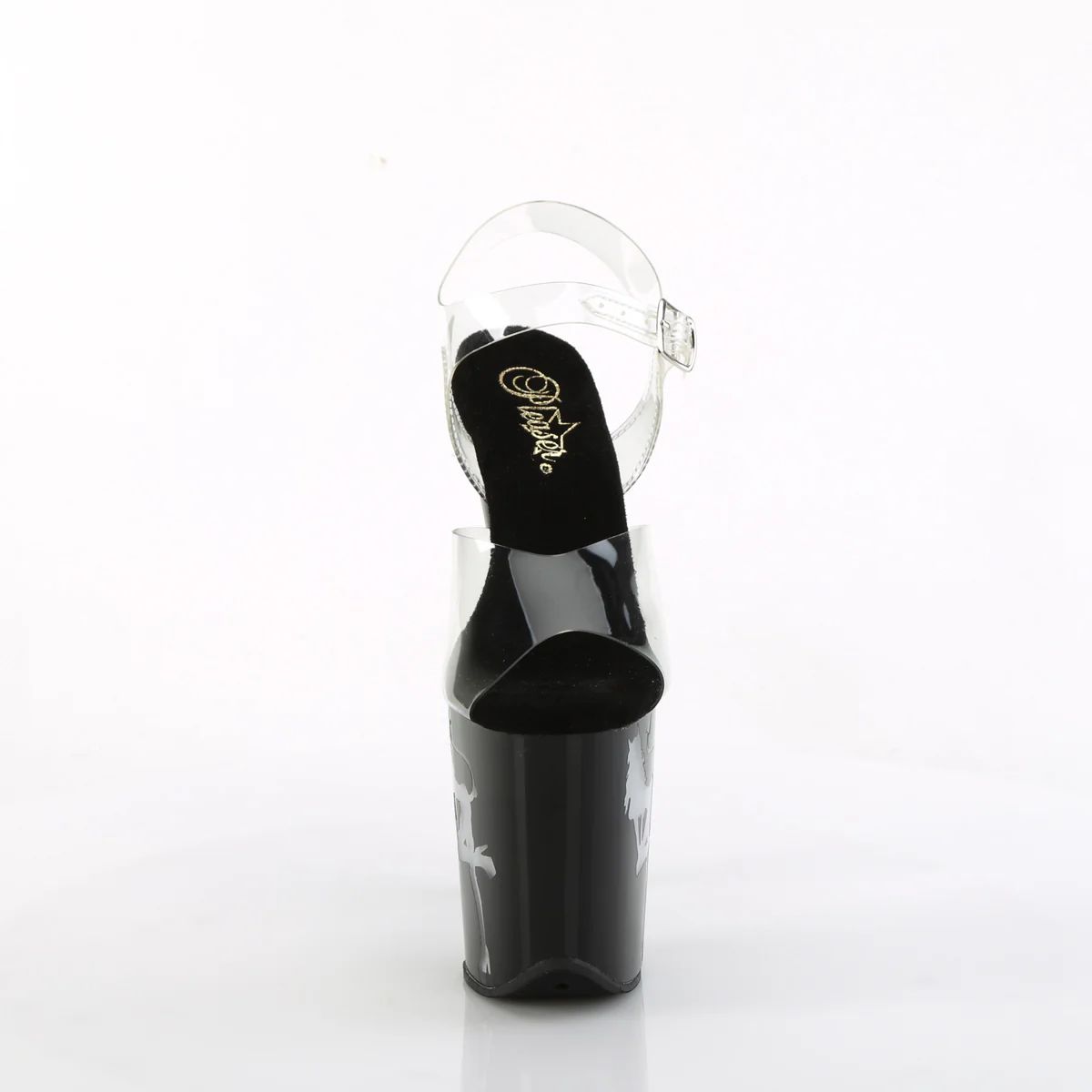 Clear Black 8 Inch Sexy Platform Pole Heels - Pleaser FLAMINGO-808NLDG - Image 2