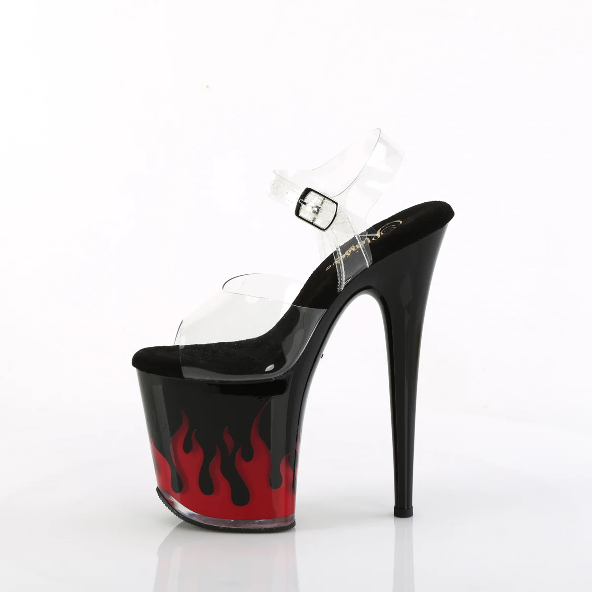 Black Red 8 Inch Sexy Platform Pole Heels -  Pleaser FLAMINGO-808NLFL - Image 3