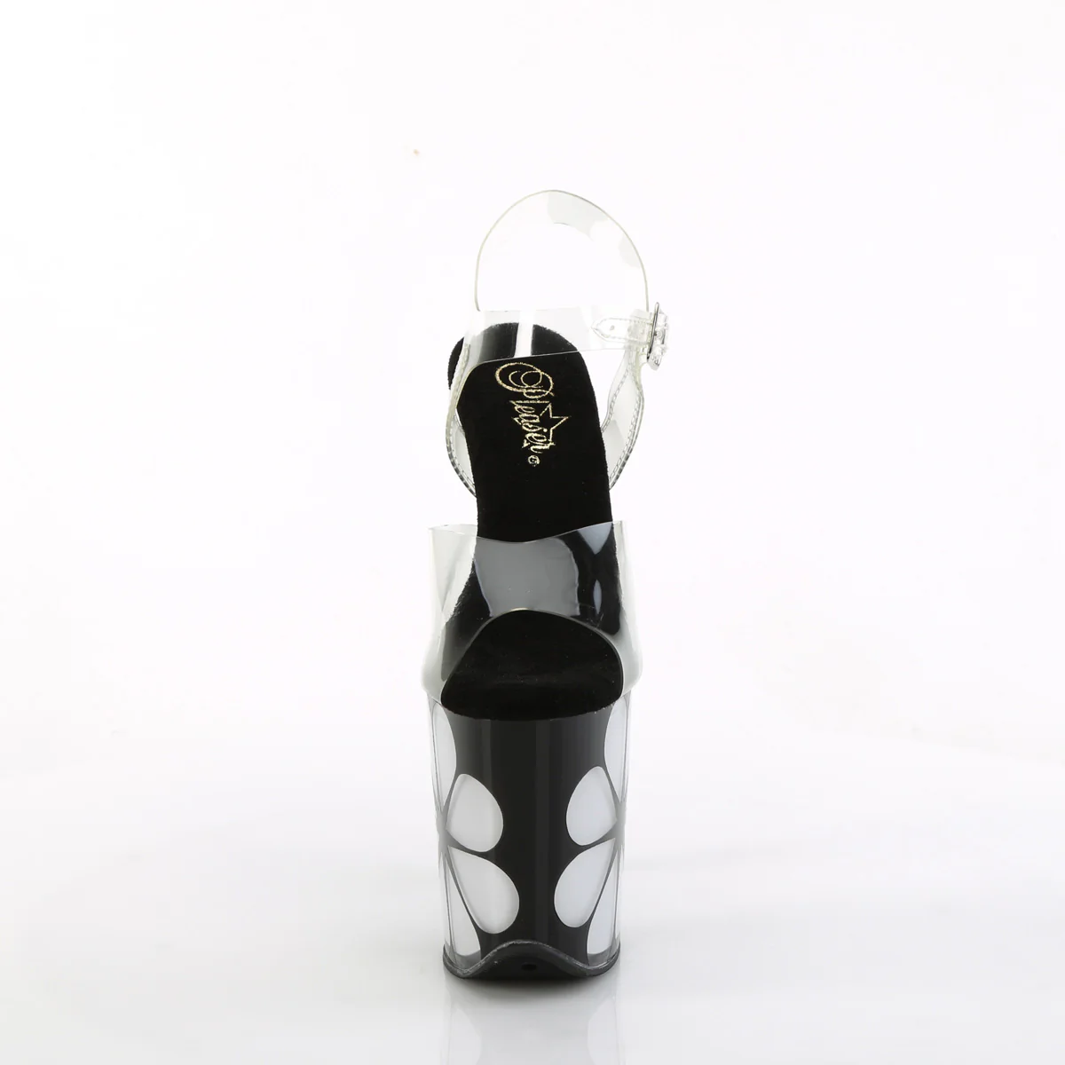 Clear Black 8 Inch Platform Sexy Pole Heels - Pleaser FLAMINGO-808NLHS - Image 2