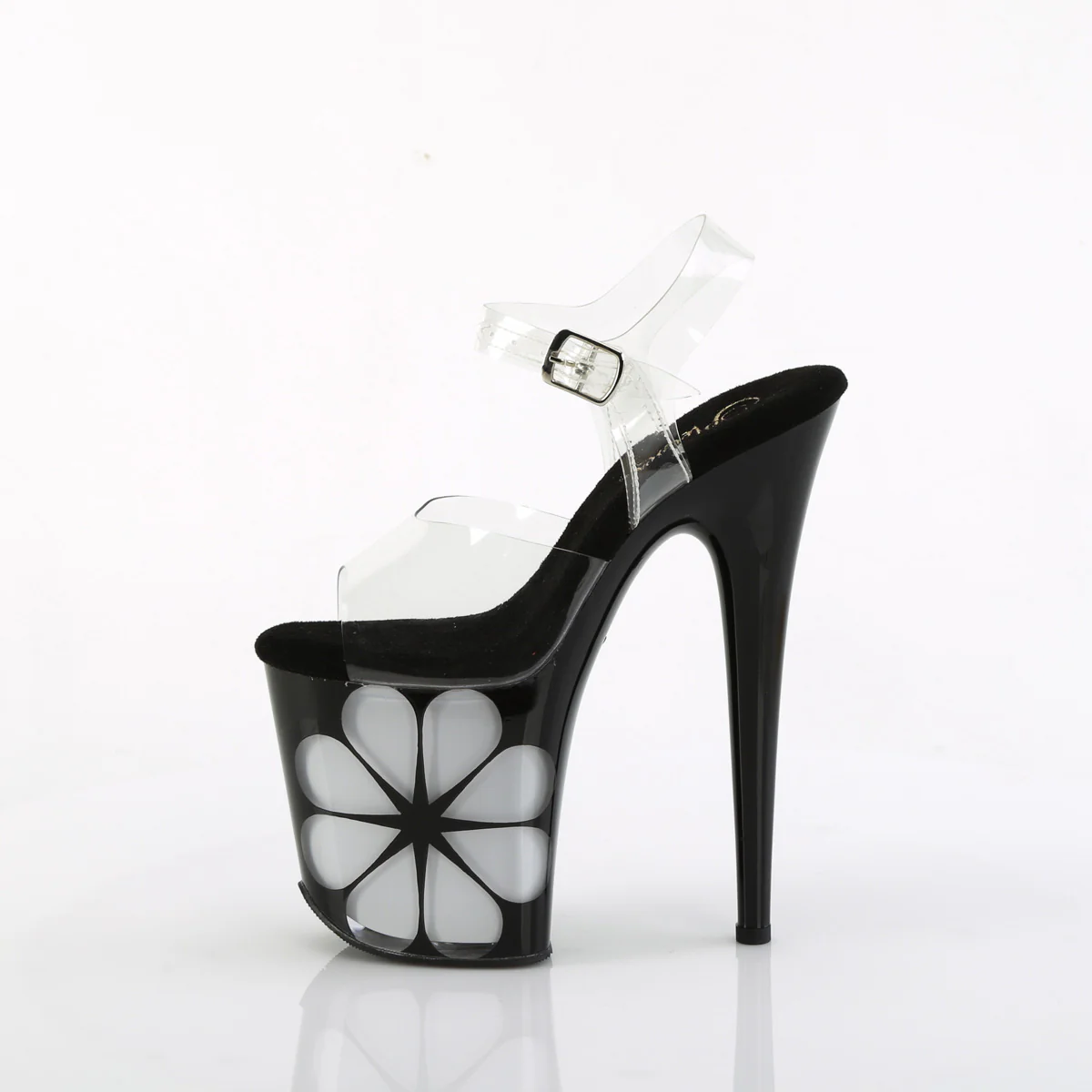 Clear Black 8 Inch Platform Sexy Pole Heels - Pleaser FLAMINGO-808NLHS - Image 3