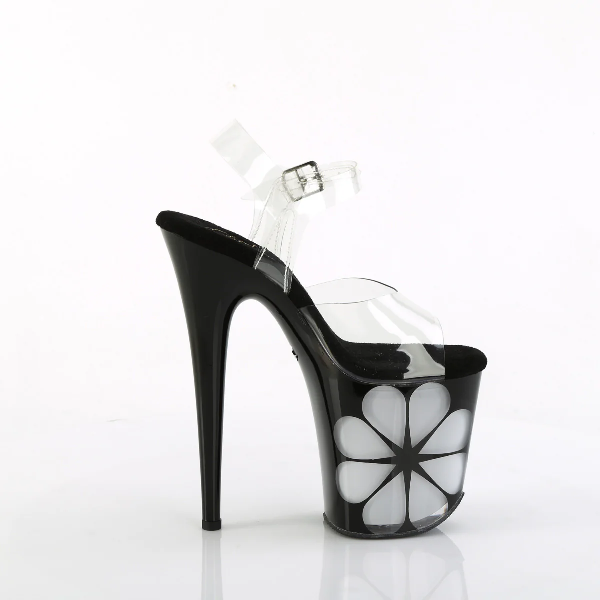 Clear Black 8 Inch Platform Sexy Pole Heels - Pleaser FLAMINGO-808NLHS - Image 5