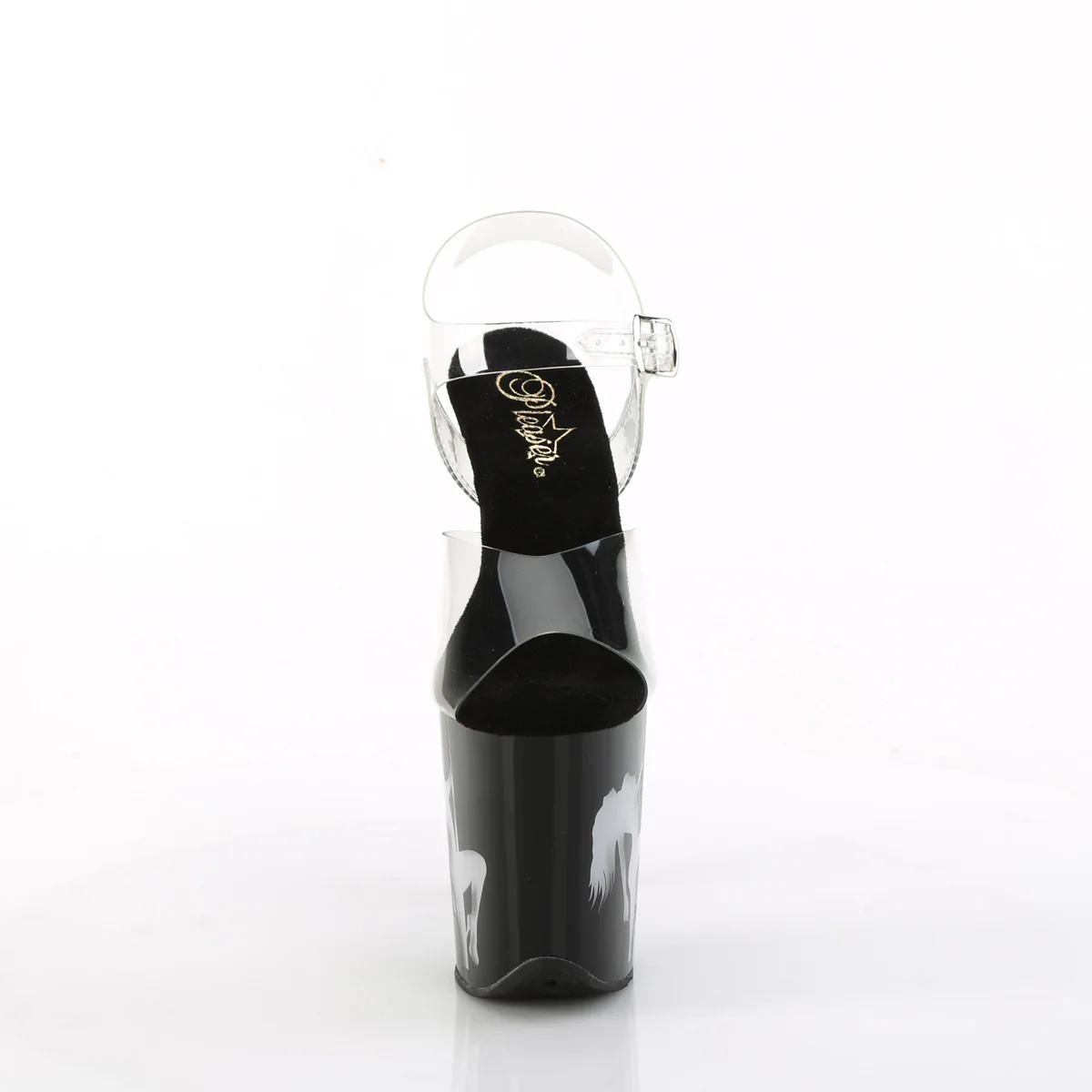 Clear Black 8 Inch Platform Dancer Pole Heels - Pleaser FLAMINGO-808NLSG - Image 2