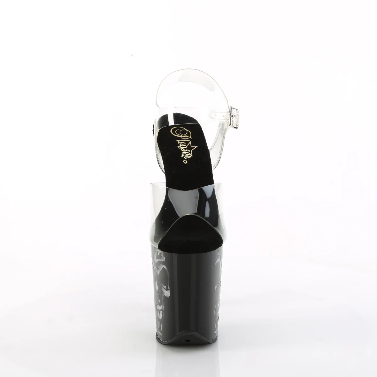 Clear Black 8 Inch High Dancers Pole Heels - Pleaser FLAMINGO-808NLSK - Image 2