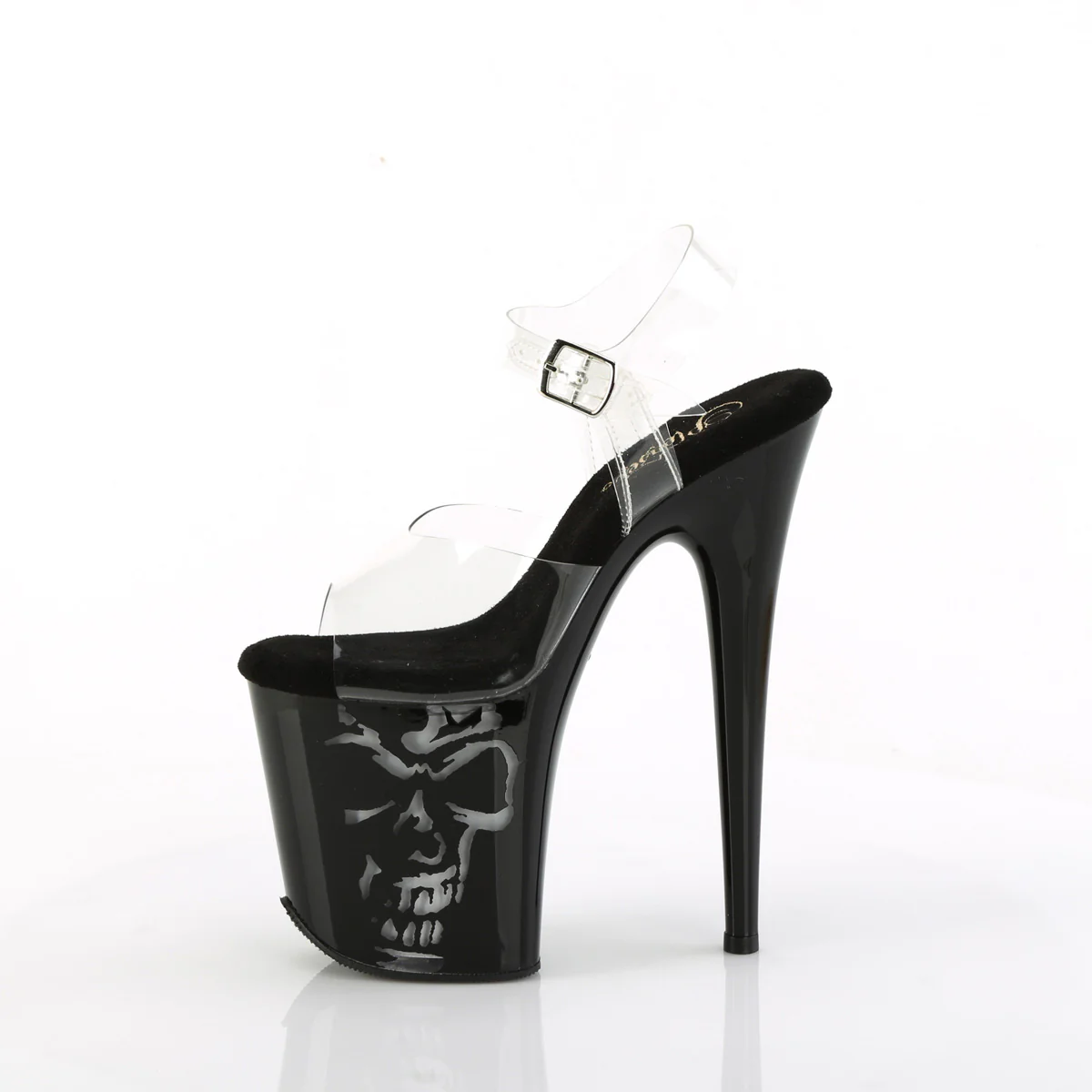 Clear Black 8 Inch High Dancers Pole Heels - Pleaser FLAMINGO-808NLSK - Image 3