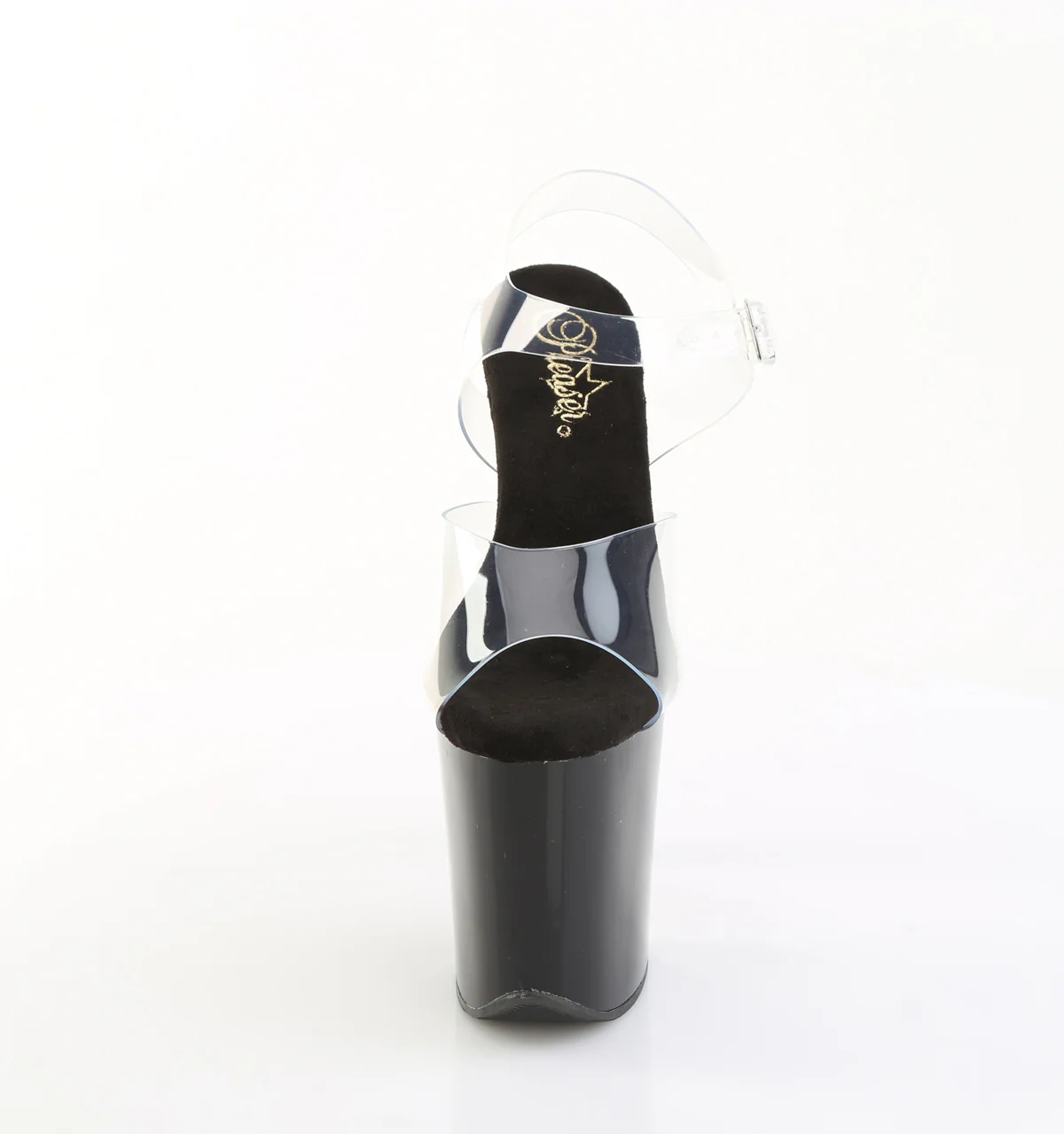 Clear Black 8 Inch High Dancers Pole Heels - Pleaser FLAMINGO-808PREM - Image 2